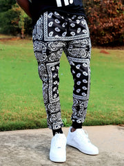 Men's Paisley Graphic Joggers Active Stretch Sports Pants