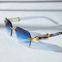 Geometric Sunglasses Gradient Lens Metal Hinge Outdoor Eyewear UV400