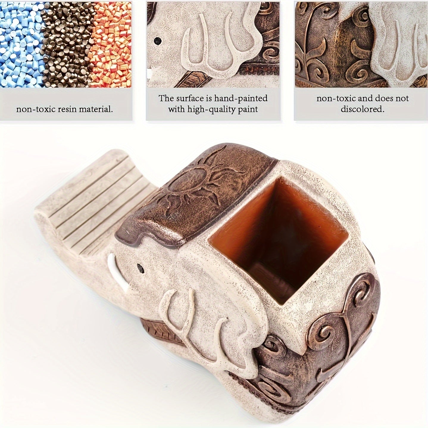 Elephant Pen Holder with Phone Holder and Desktop Storage