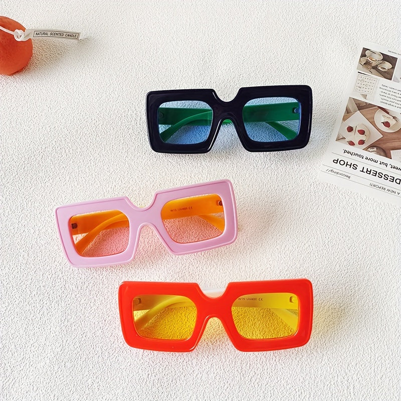 Kids Metal Hinge Square Sunglasses UV400