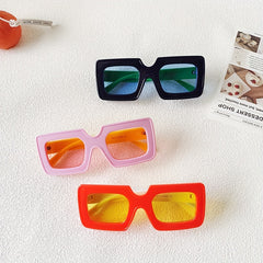 Kids Metal Hinge Square Sunglasses UV400