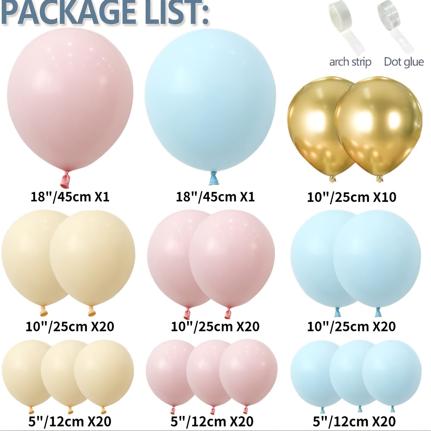 134pcs Gender Reveal Balloon Arch Pink Pastel Party Decoration