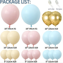 134pcs Gender Reveal Balloon Arch Pink Pastel Party Decoration