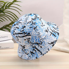 Graffiti Print Bucket Hat Couple Basin Hat Sunscreen Fisherman Cap