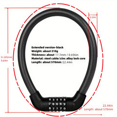 Heavy Duty 5 Digit Combination Cable Bike Lock Waterproof Motorbike Lock