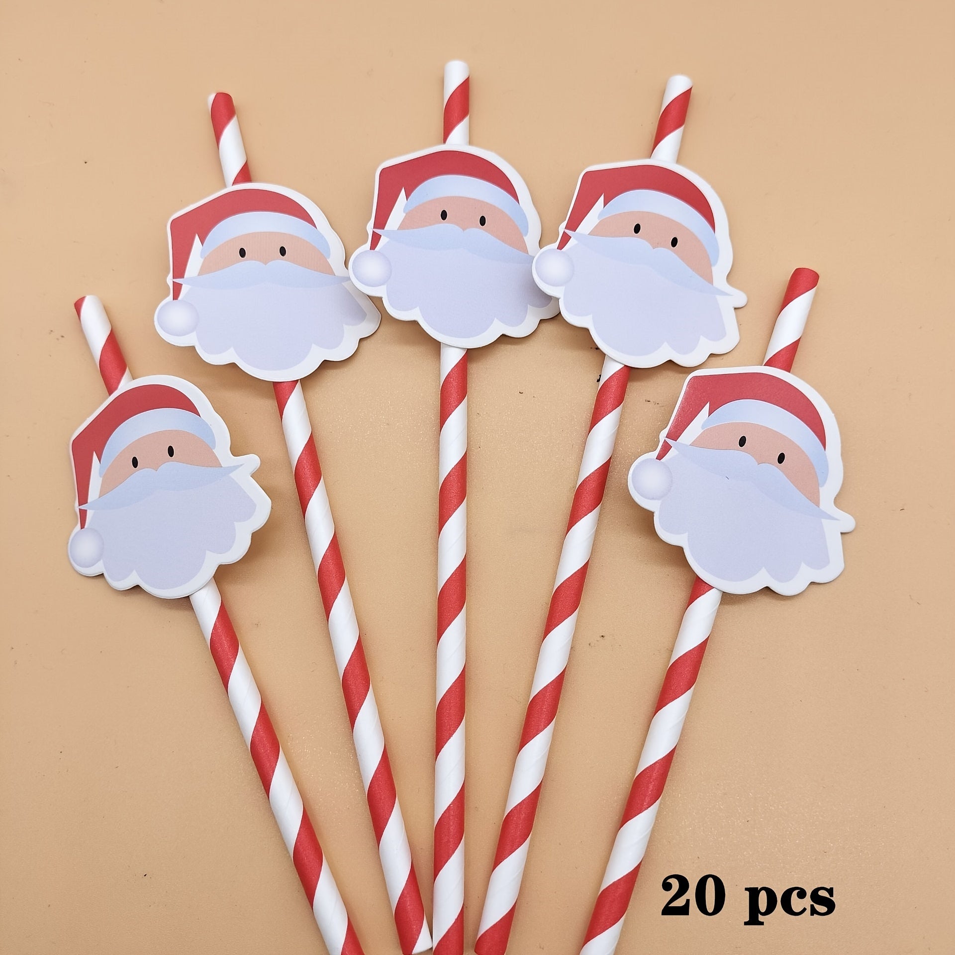 Christmas Paper Straws Set Biodegradable Party Decorations