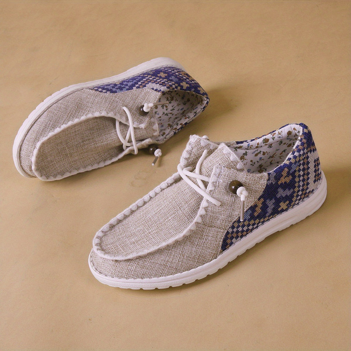 Women's Lace Up Low Board Shoes Lightweight Slip on Casual Flat Shoes