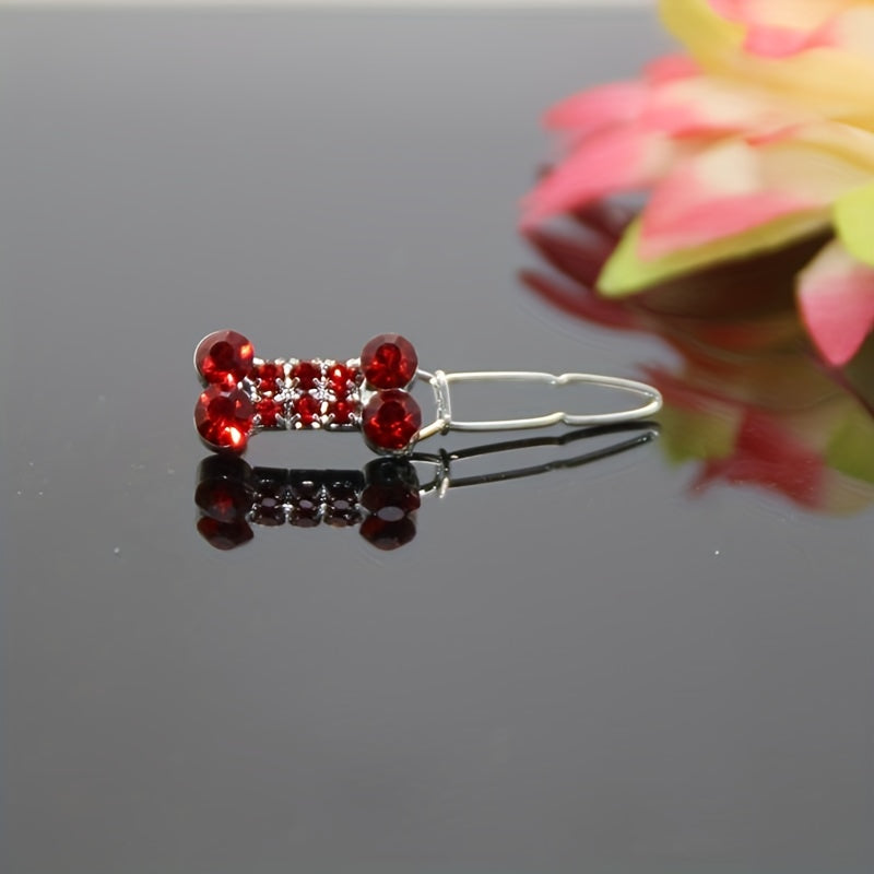 Rhinestone Dog Bone Hair Clips for Long Haired Dogs