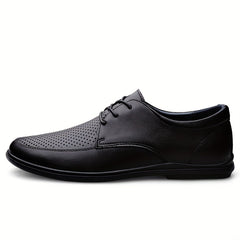 Men's Breathable Lace Up Leather Shoes Smart Casual Walking Shoes