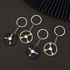 Mini Steering Wheel Keychain for Men Backpack Car Pendant