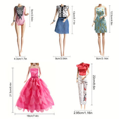 31pc Doll Clothes & Accessories: Dresses, Gowns, Swimsuits, Outfits, Shoes