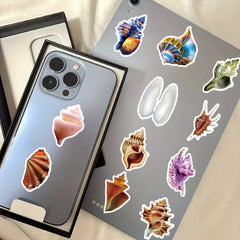 50pcs Sea Shell Conch Stickers For Waterproof Vinyl Stickers