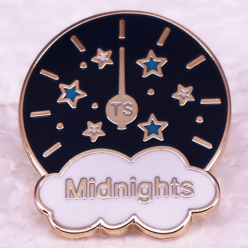 Midnight Clock Brooch Pin Accessory Dark Style Christmas Year Gift