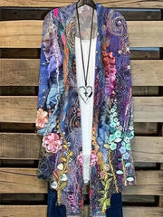 Floral Print Long Sleeve Cardigan