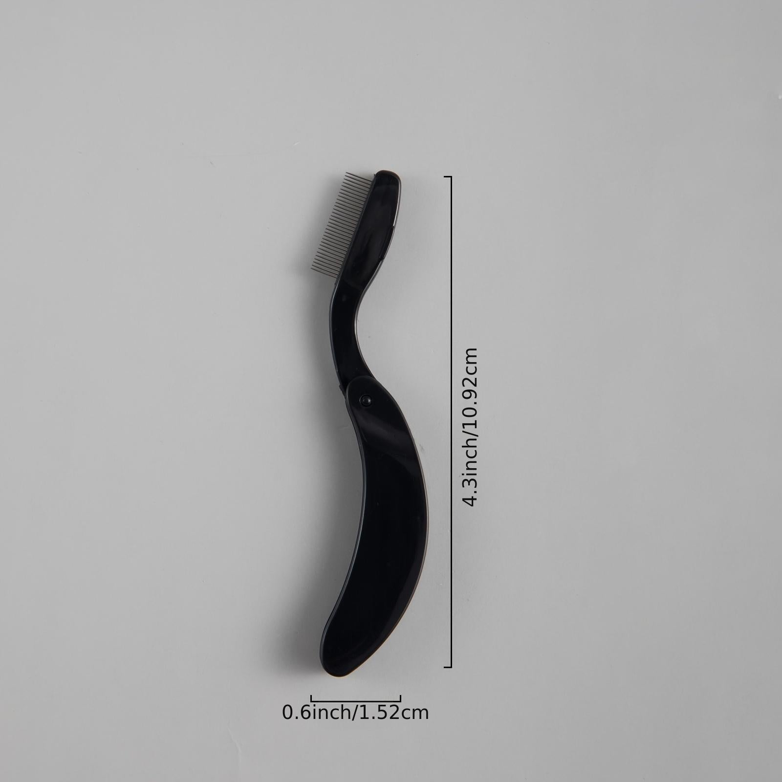 Professional Folding Eyelash Comb & Brush with Metal Teeth