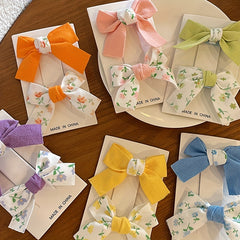 12pcs Sweet Flower Bow Hair Clips for Girls