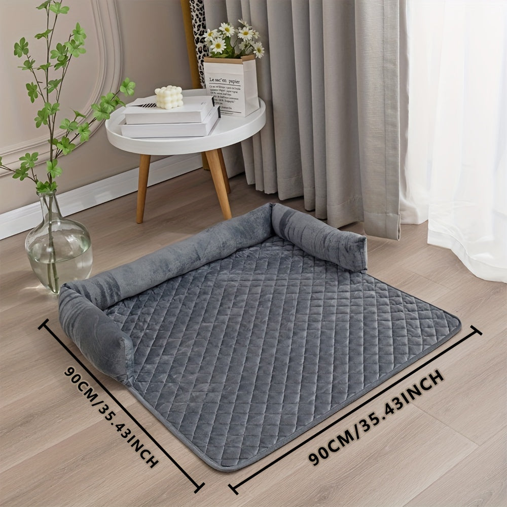 Waterproof Pet Sofa Cushion Grey Ultrasonic Cotton Bed