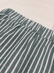 Stripe Print Cropped Pants Elastic Waist Spring & Fall Women's Clothing