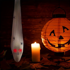 LED Skull Ornament with Red Eye and Spider - Halloween Decoration