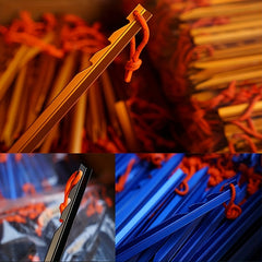 10pcs Heavy Duty Tent Stakes with Reflective Rope for Camping