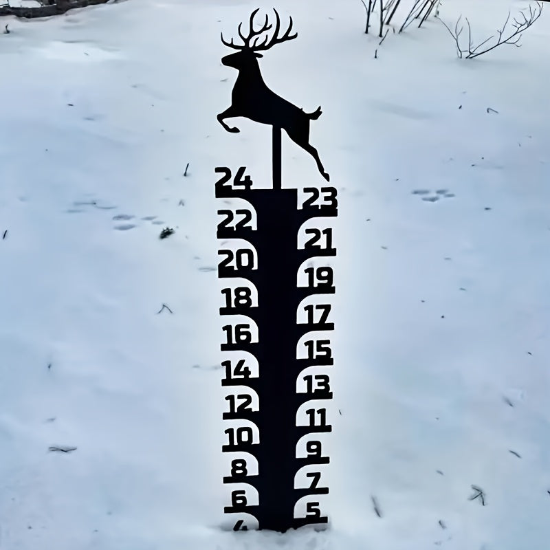 Metal Outdoor Snow Measuring Device 24-inch Yard Floor Insert