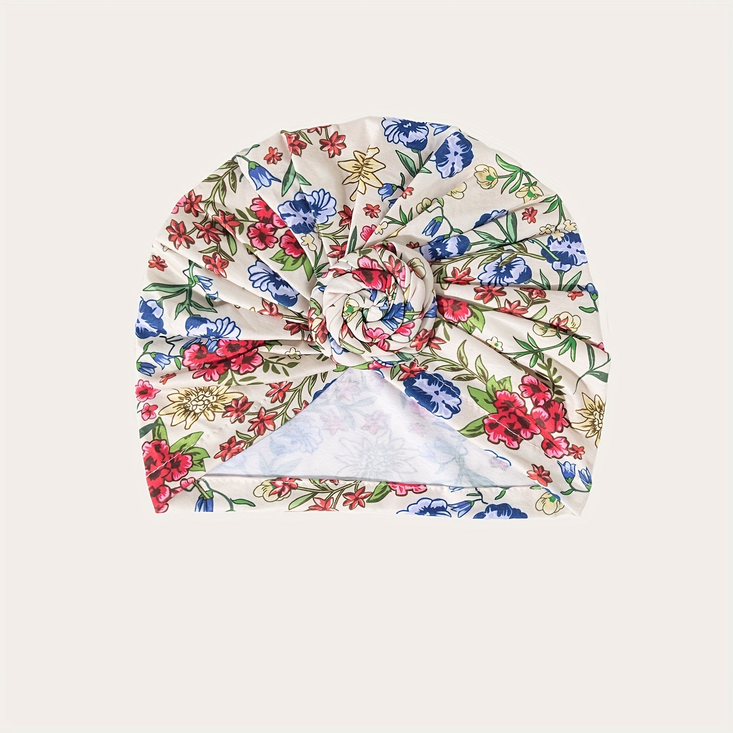 Flower Print Turban Beanie Pre Tied Head Wrap Women Chemo Cap