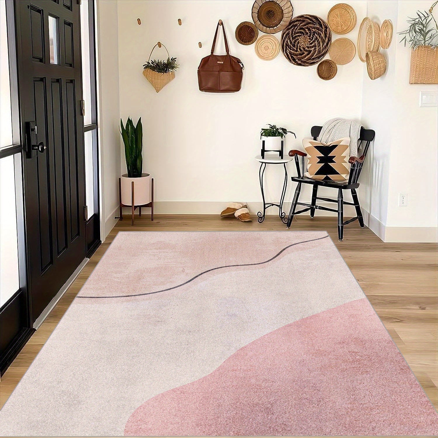 Pink Shaggy Floor Carpet - Soft Faux Sheepskin Mat