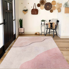 Pink Shaggy Floor Carpet - Soft Faux Sheepskin Mat