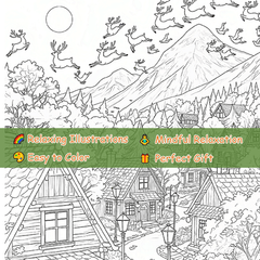 Adult Coloring Book Village Theme 22 Pages 20x20cm
