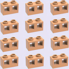 12pcs Building Blocks Set 1x2 High Wall Bricks with Dual Studs