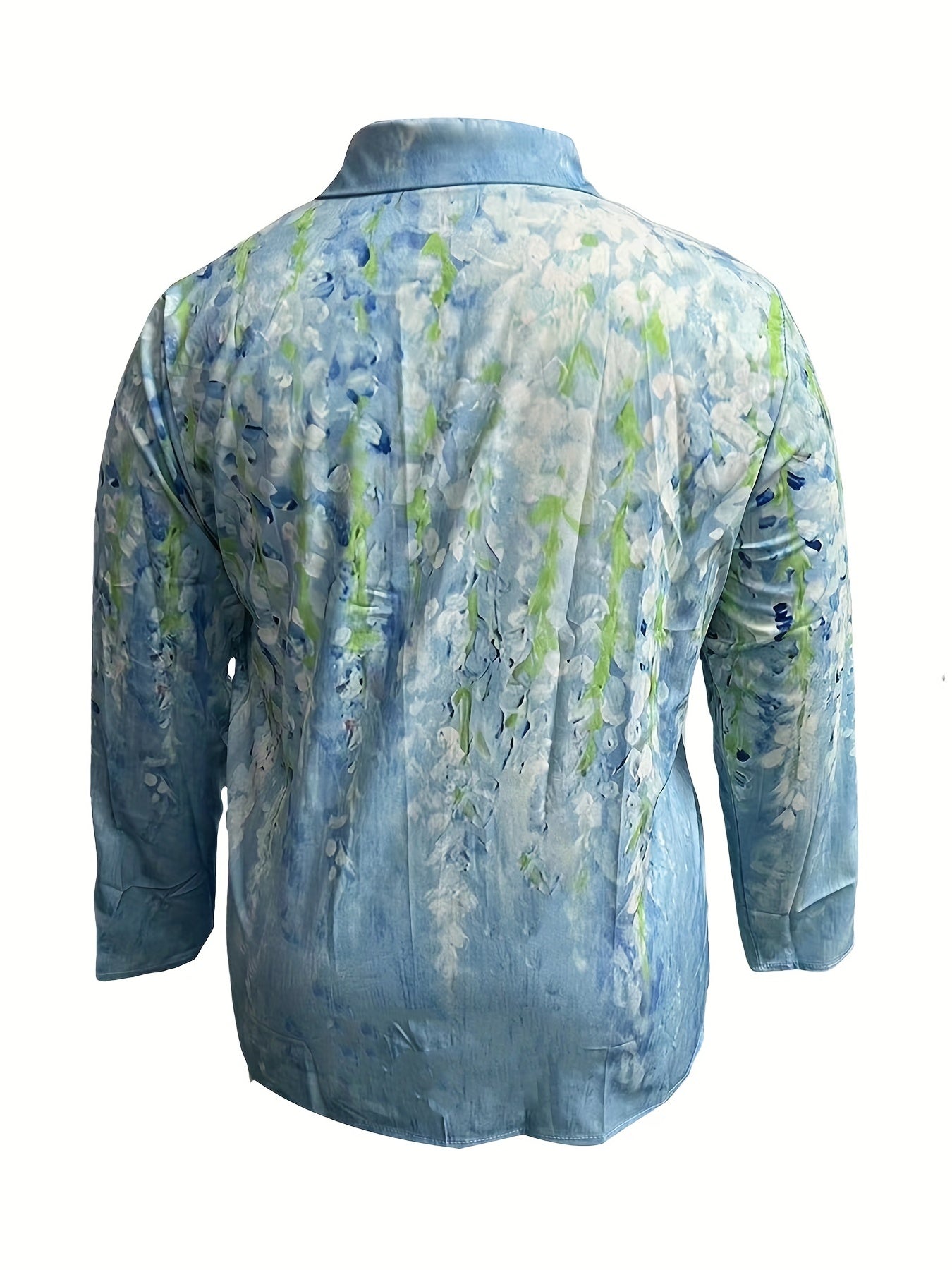 Floral Print Button Up Long Sleeve Blouse