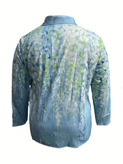 Floral Print Button Up Long Sleeve Blouse