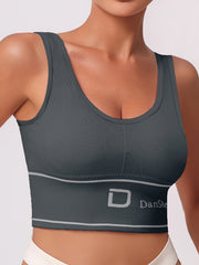 2pcs Letter Print Sports Bra Yoga Crop Tank Top Women's Activewear