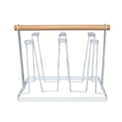 Cup Drain Rack with 6 Hooks - Coffee Mug and Tea Cup Storage