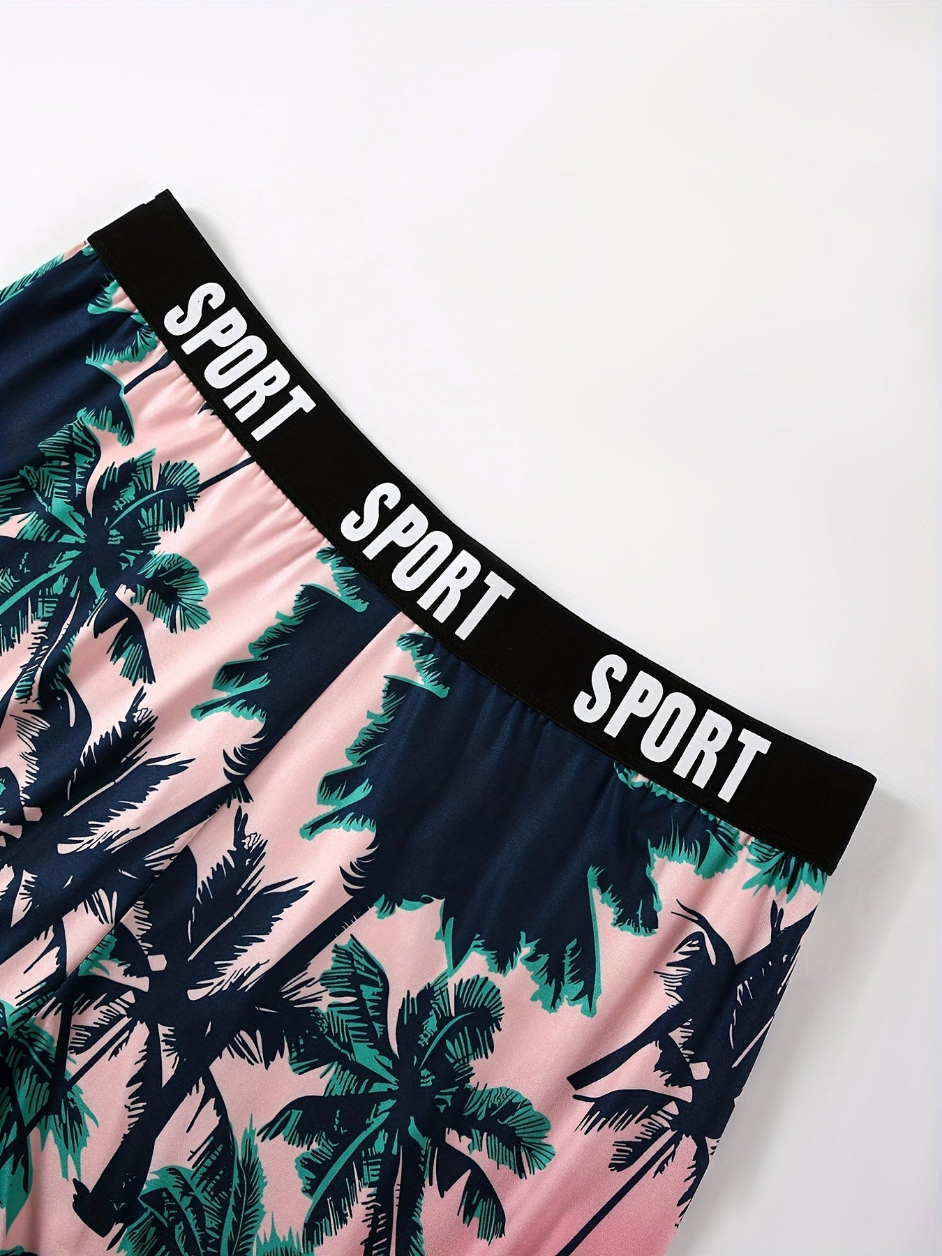 Tropical Print Pajama Shorts Women's Plus