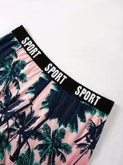 Tropical Sports Bra & Boy Shorts Set