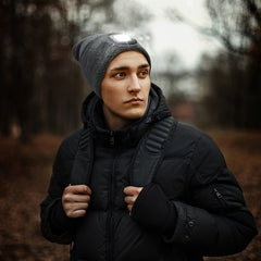 Unisex Beanie Hat With Light USB Rechargeable Hands LED Headlamp Hat