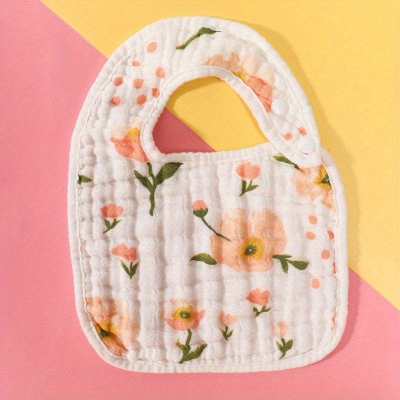 Baby Bib Cotton Gauze Cartoon Pattern Bib for 0-3 Years