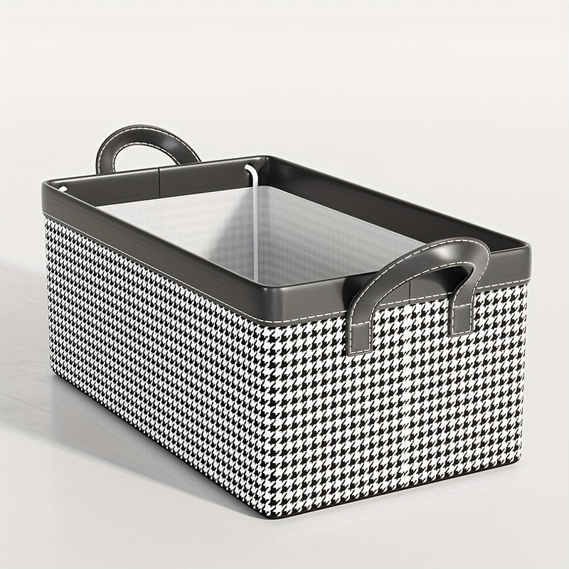 Houndstooth Pattern Clothes Storage Box Organizer
