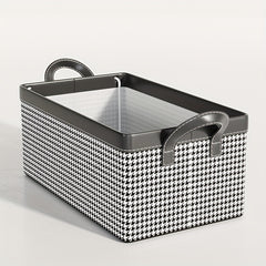 Houndstooth Pattern Clothes Storage Box Organizer