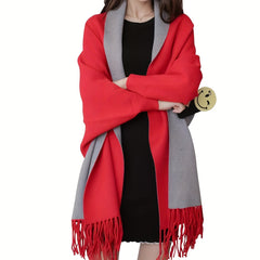 70cm Large Shawl Thick Warm Tassel Scarf Windproof Cape Cardigan