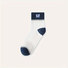 5 Pairs Letter Print Socks Sports Stockings