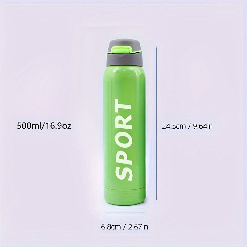 500ml Insulated Stainless Steel Cup With Straw for Outdoor Camping Travel