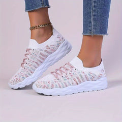 Women's Breathable Knit Sneakers Casual Running Shoes