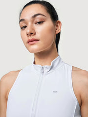 Sleeveless Sports Tank Top High Stretch Zip-Up Summer Top