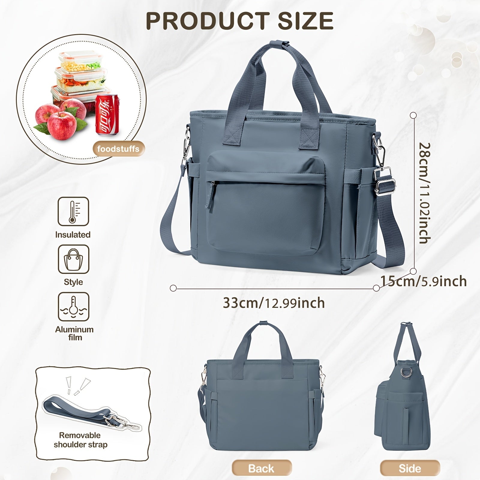Waterproof Insulated Lunch Tote Bag for Women