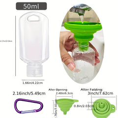 8Pcs Travel Bottles with Keychain 2oz 50ml Empty Hand Sanitizer Bulk