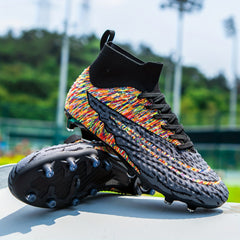 Unisex AG Cleat Soccer Shoes High Top Professional Outdoor Training Shoes