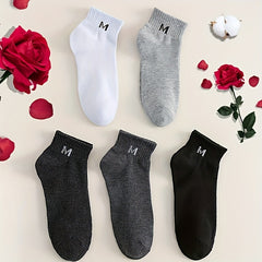 Men's Solid Short Crew Socks Breathable Casual Street Style Outdoor Wearing