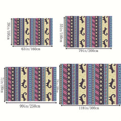 Geometric Absorbent Non Slip Rugs Soft Halloween Cat Pattern Floor Mat